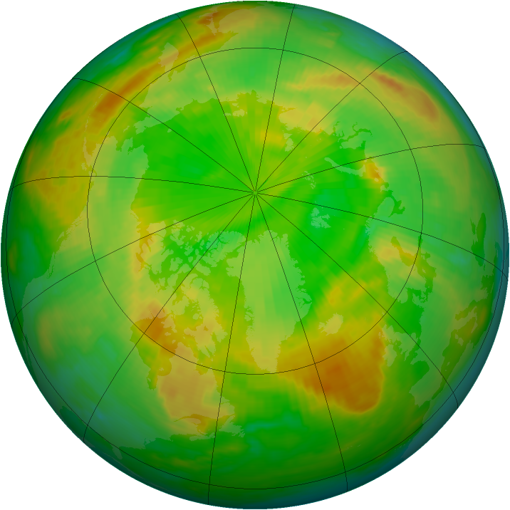 Arctic ozone map for 09 June 1986